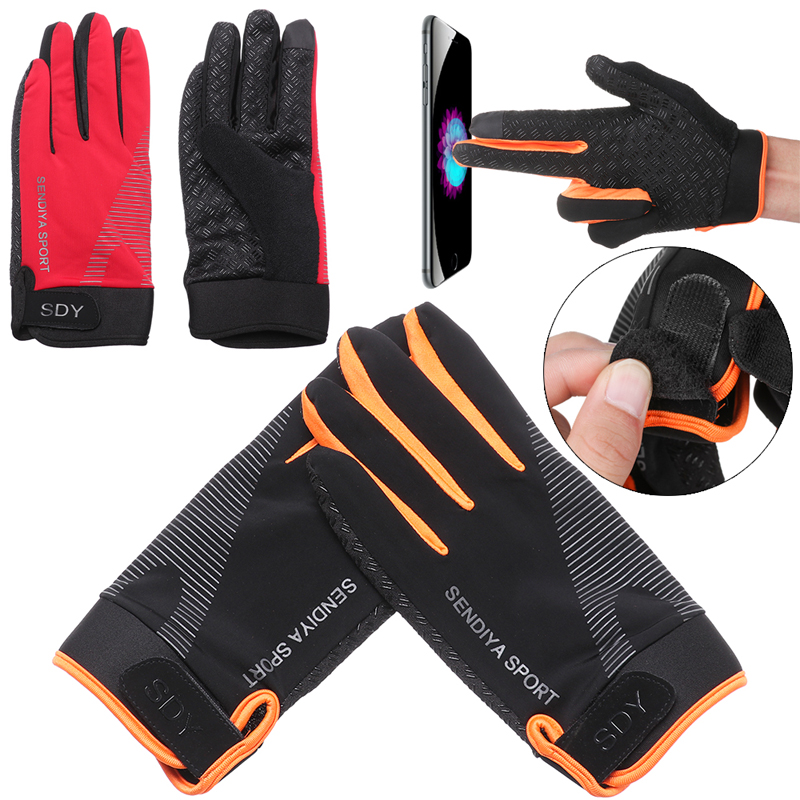 orange bike gloves