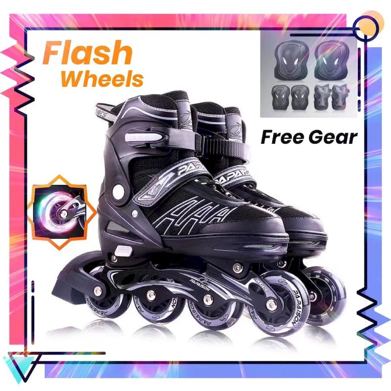 Adult inline skates, Skates (Black and Sliver)Roller skates Flashing