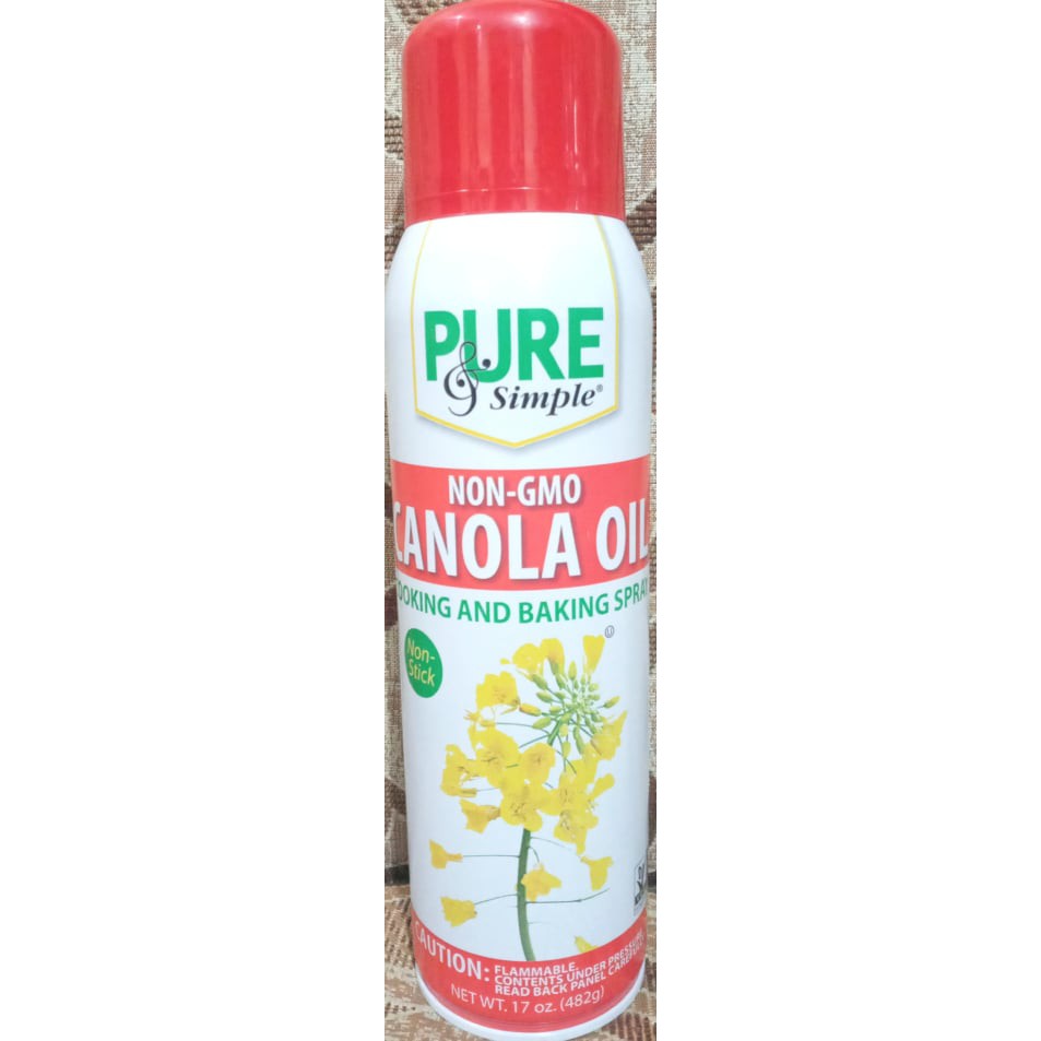 Pure & Simple Non GMO Canola Oil Cooking and Baking Spray 17 oz