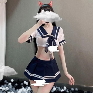 69Shop 2 Piece Set Women Sexy Lingerie JK Japanese School Uniform Cosplay Costume