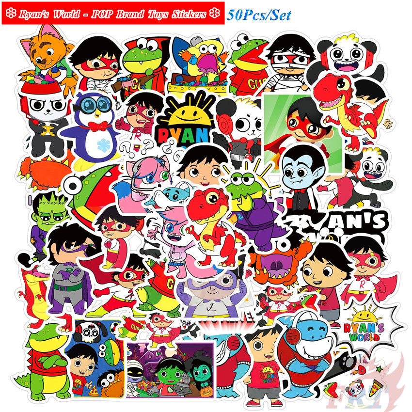 Ryan S World Pop Brand Cartoon Toys Stickers 50pcs Set Diy Fashion Luggage Laptop Skateboard Decals Doodle Stickers Shopee Philippines