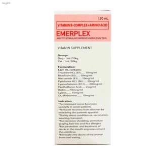 EMERPLEX Vitamin B Complex + Amino Acid for Dogs And Cat (120mL) - w/ FREE 3mL Syringe