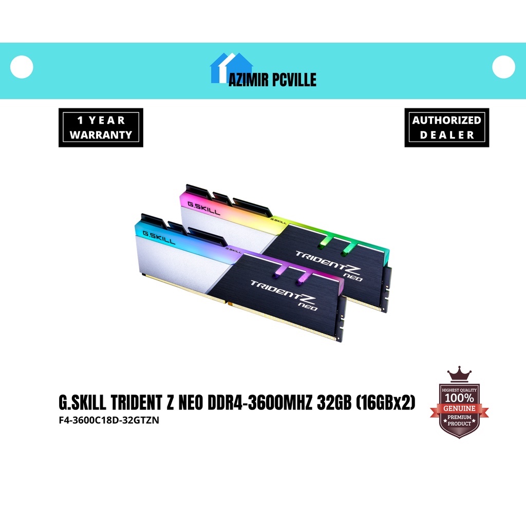 G.Skill Trident Z Neo 32GB (16GBx2) DDR4-3600Mhz RGB | Shopee Philippines