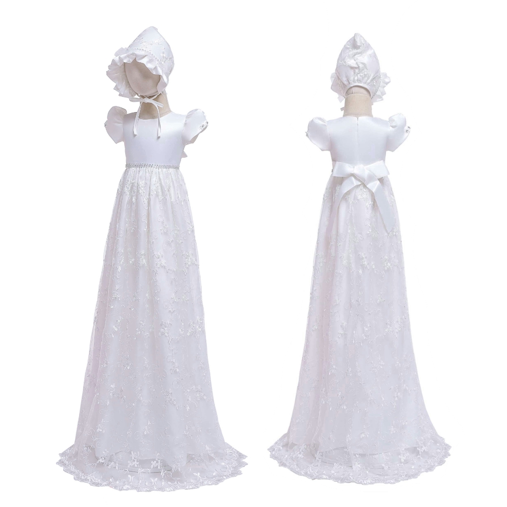 Meiqiduo Baby Girl Christening Dress Baptism Gowns Princess Wedding Party Formal Dresses 