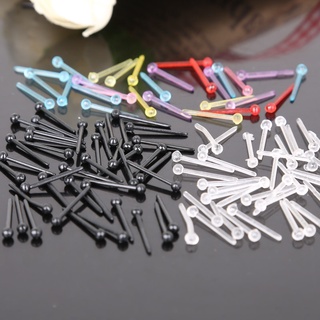 Anti-allergy Plastic Earrings Pins 100pcs/Pack 10Packs transparent rainbow mix color stud earrings for women jewelry accessroies