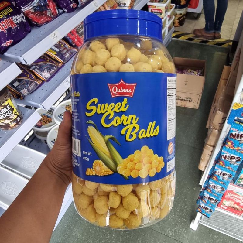 Quinns Sweet Corn Balls 420g, Popcorn, Sweet corn flavored snack