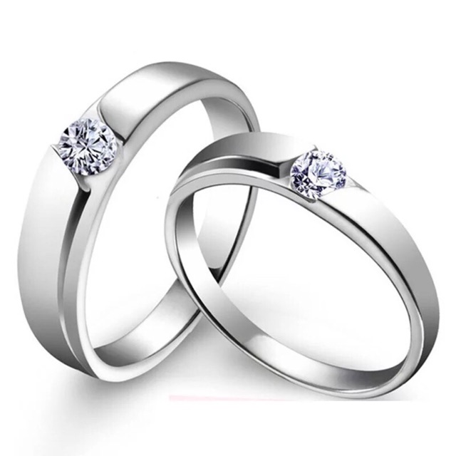 white gold couple rings