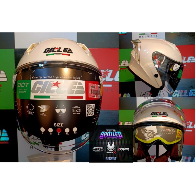 "GVRV1 HALF FACE DUAL VISOR GILLE HELMET" Shopee Philippines