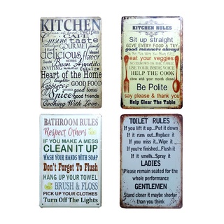 2021 bathroom house rules poster metal tin sign Coffee Pub club poster tips vintage plaque toilet ru #1