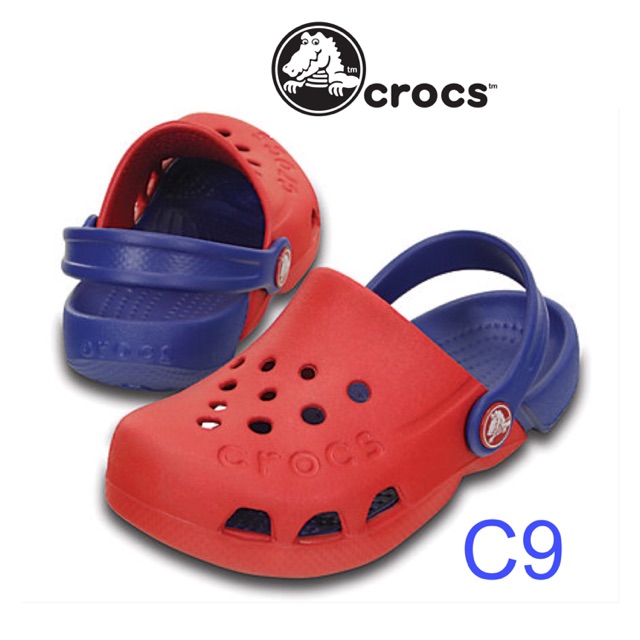 crocs blue and red