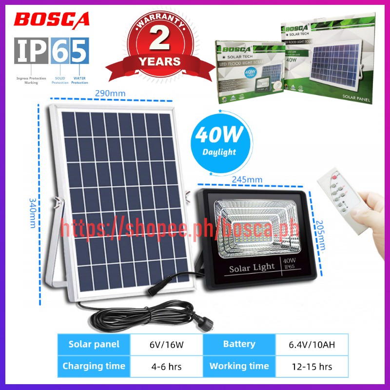 Bosca 2 Year Warranty 40w Solar Led, Landscape Flood Lights Solar