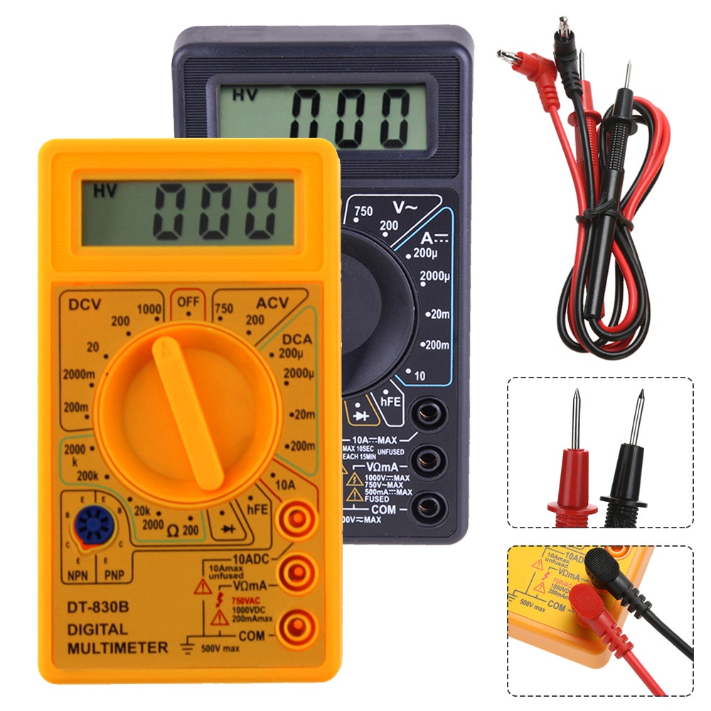 LCD Digital Multimeter AC DC 750V 1000V Voltmeter Digital Mini
