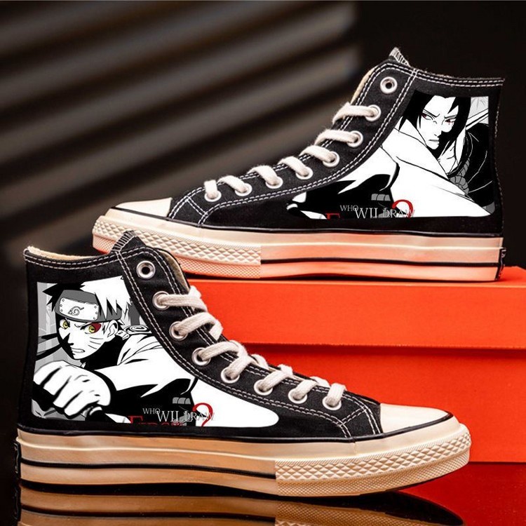 Customized Naruto Joint Shoes Sasuke Hand-Painted Niche High-Top Canvas  Anime Merchandise Japanese Students20210807 | Shopee Philippines