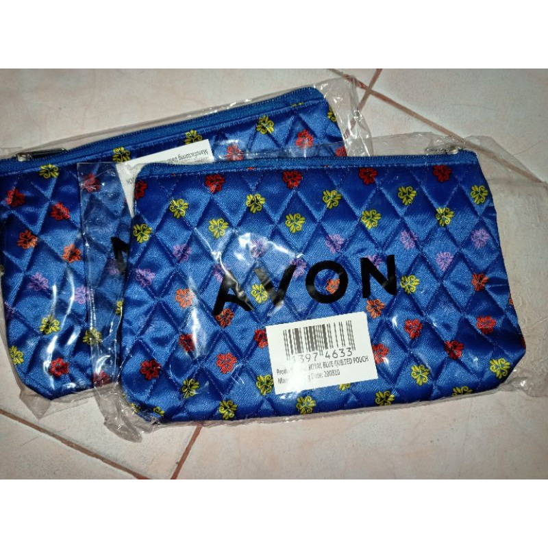 Avon Royal Blue Quilted Pouch | Shopee Philippines