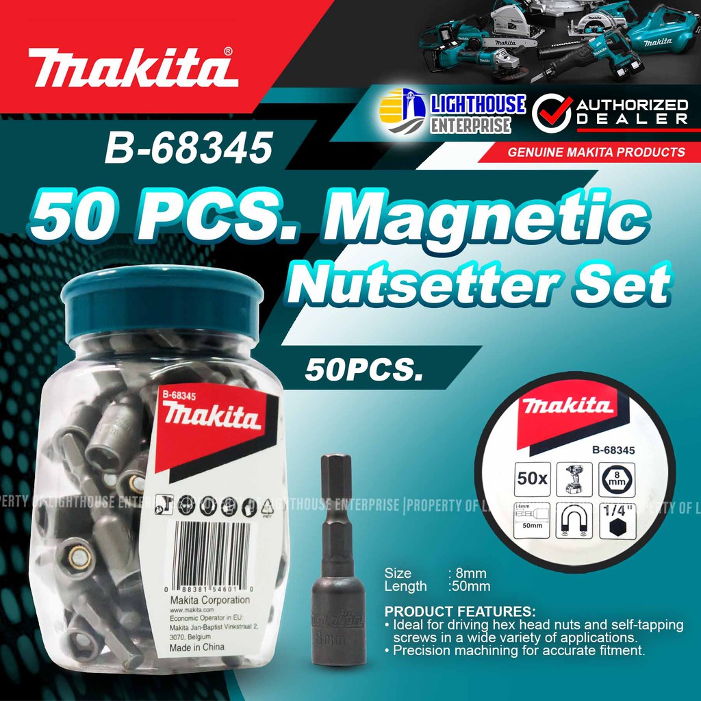 MAKITA 50pcs Jar Magnetic Nutsetter Set (B-68345) *LIGHTHOUSE ...