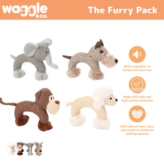 Waggle & Co. The Furry Pack Toys For Dogs/Cats with Squeaker / Pet Stuffed Toy