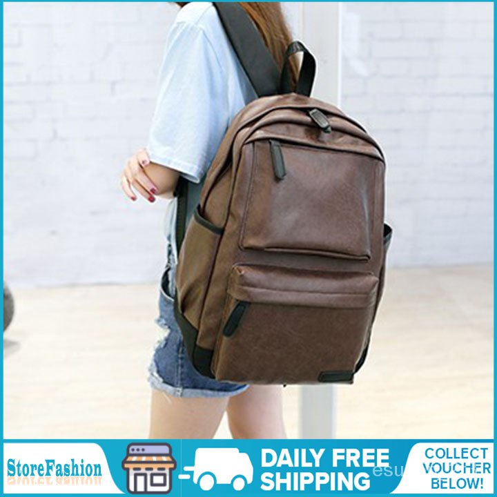 StoreFashion Korean Leather Backpack Bag For Sale Men and Women