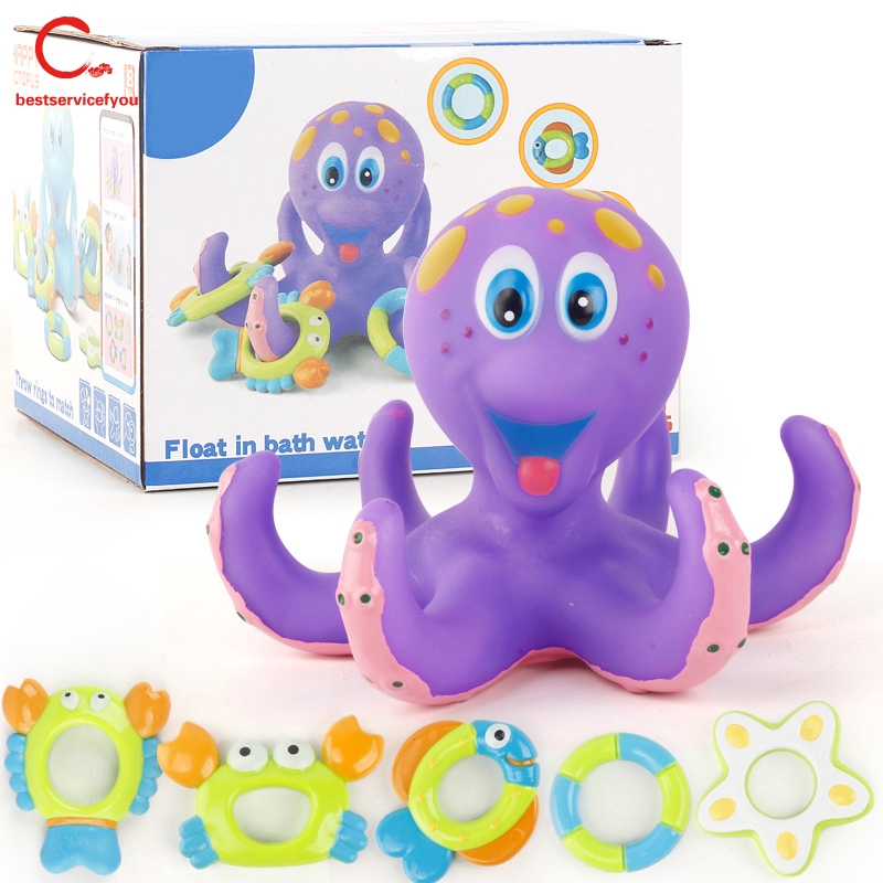 purple octopus bath toy