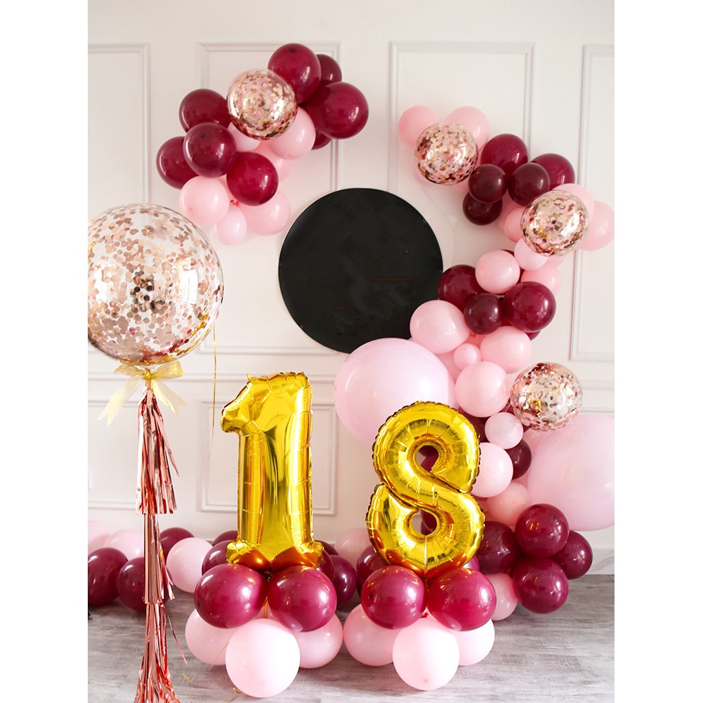 18th Birthday Party Pink Balloon Garland Black Balloon Banner Boy Dark Blue Balloon Arch Kit Kids Birthday Decoration Shopee Philippines