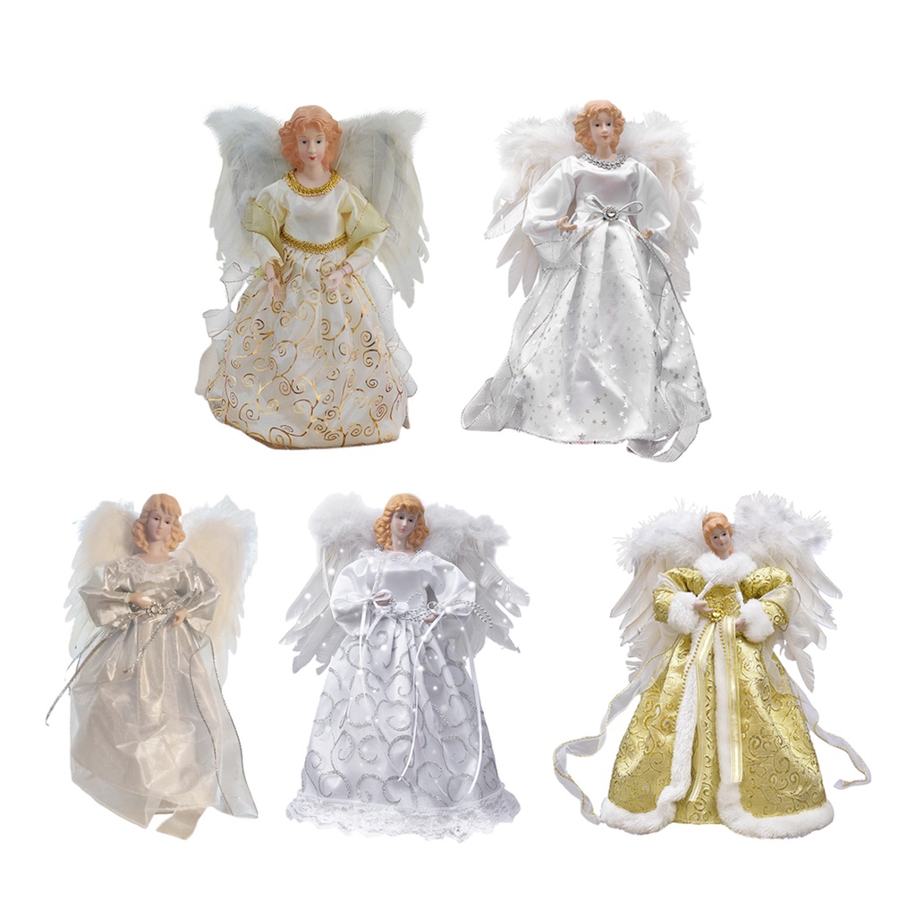 [FENTEER] Christmas Tree Topper Lighted Angel Tree Toppers with LED