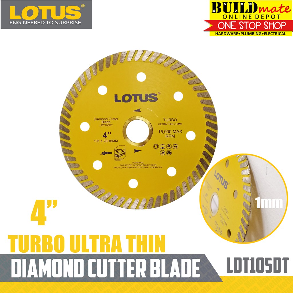 Lotus Diamond Disc Cutter Blade Turbo 105x20 / 16mm Ultra Thin LDT105DT