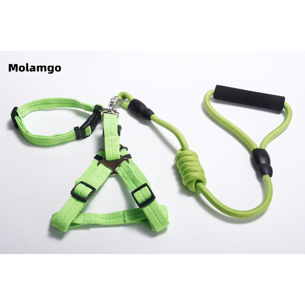 MOLAMGO Dog Leash Pet Body Leash Collar With Chest Strap Three Piece Set #5