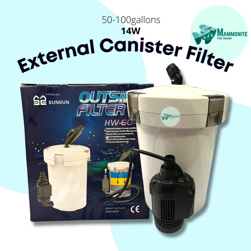 Sunsun External Filter HW-604B Canister With Pump 14 Watts 800L/H For ...