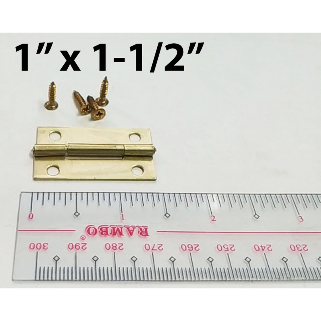 BRASS HINGES 1" X 11/2" WITH 4 PIECES SCREW BISAGRA LOOSE PIN HINGES ( PRICE PER PIECE