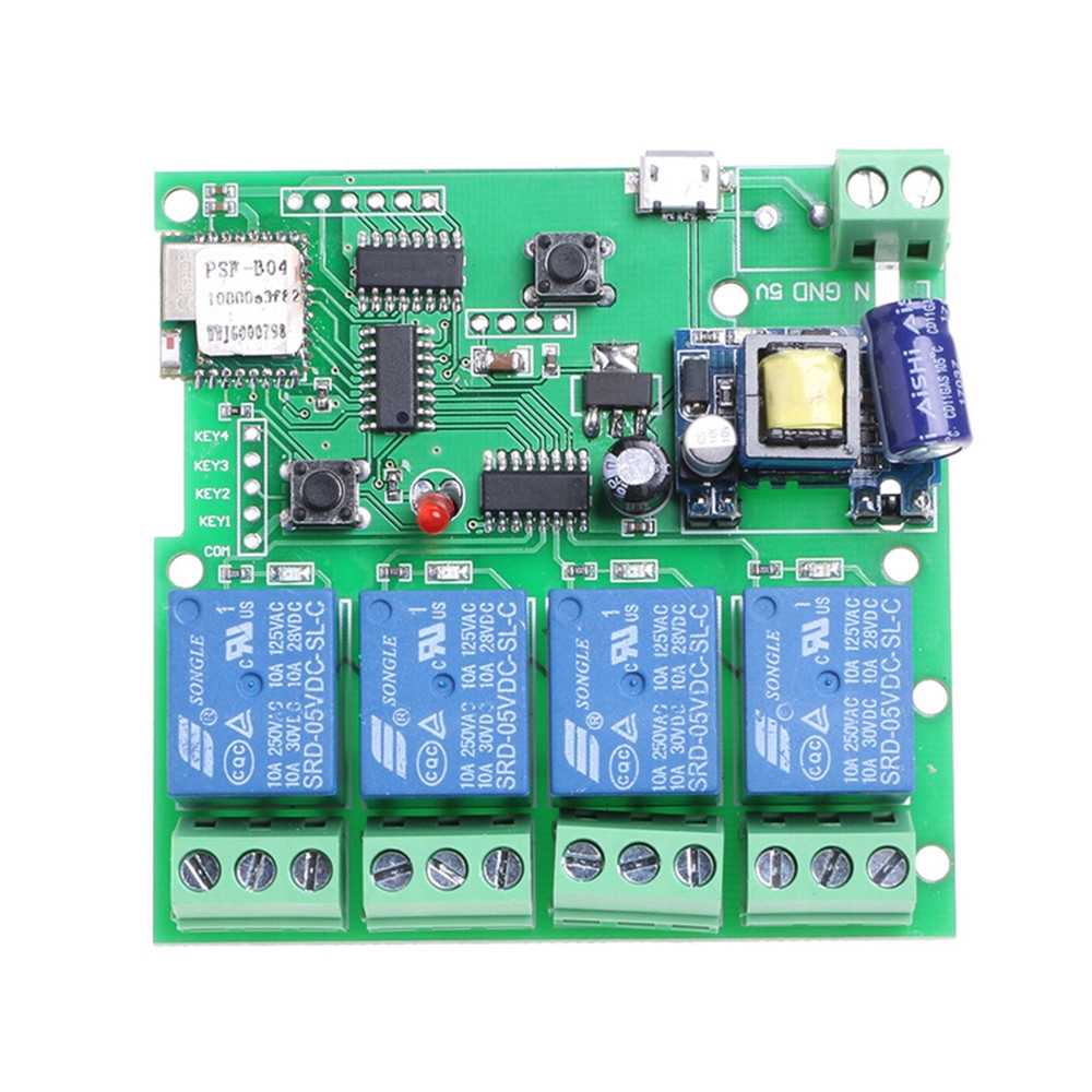 AC 220V 4 Channel WiFi Wireless Relay Delay Switch 4-way Control Board