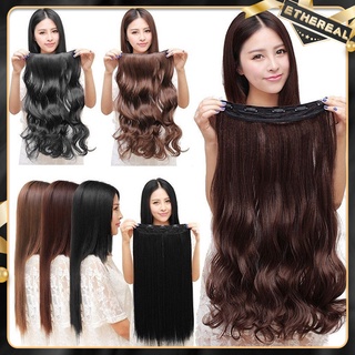 Beautiful Long curly Women Clip in Hair Extensions Black Brown High Tempreture Synthetic Hair Piece