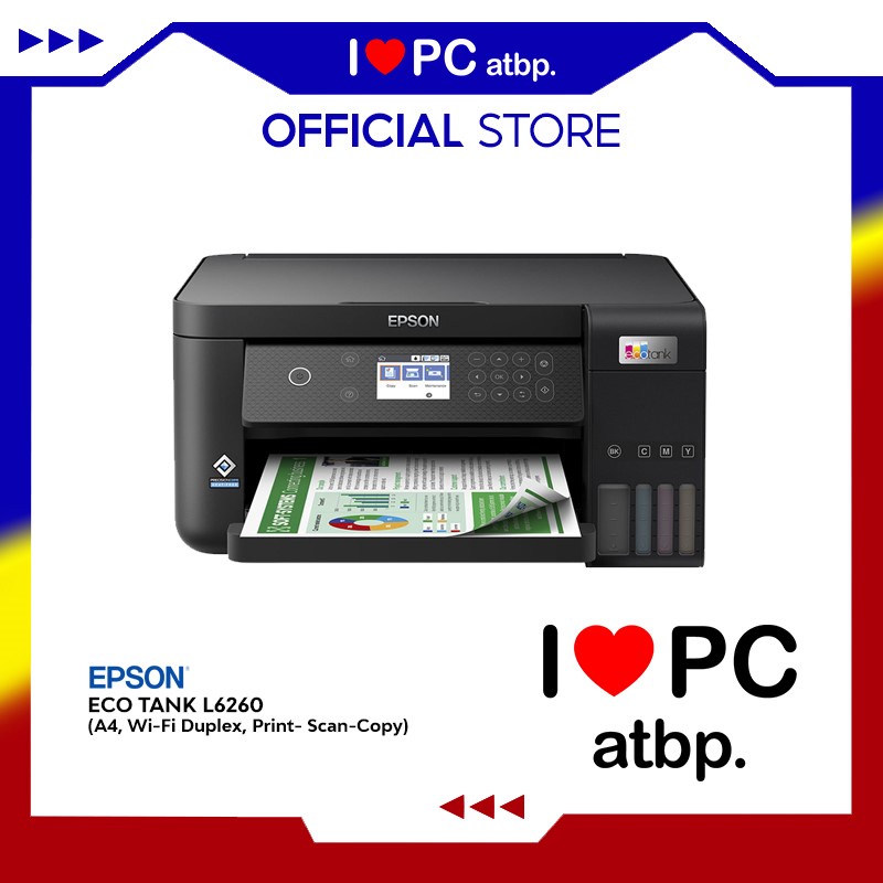 Epson Eco Tank L6260 Printer A4 Wi Fi Duplex Print Scan Copy Ink Tank 001 Ink Shopee 4874