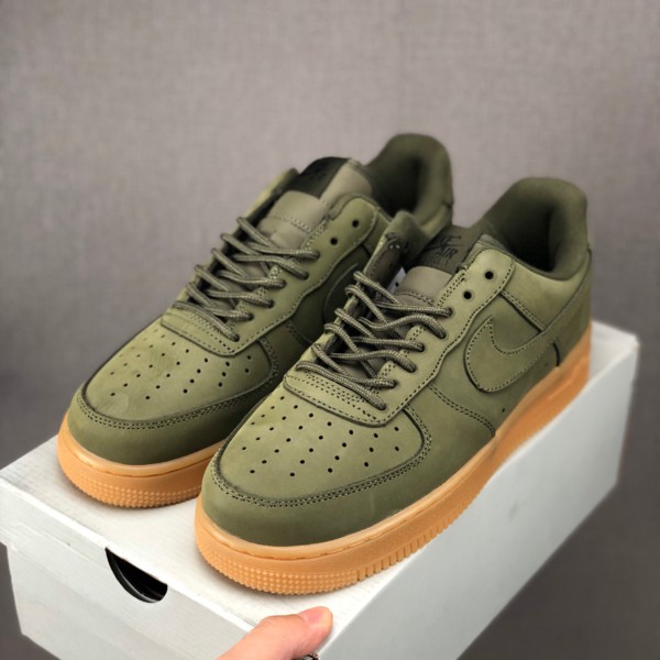 army green high top air force ones