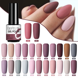 [Ready Stock] LILYCUTE 7ml Gel Nail Polish Matte Purple Pink Blue Green Color Soak Off Gel Nail Polish Nail Art