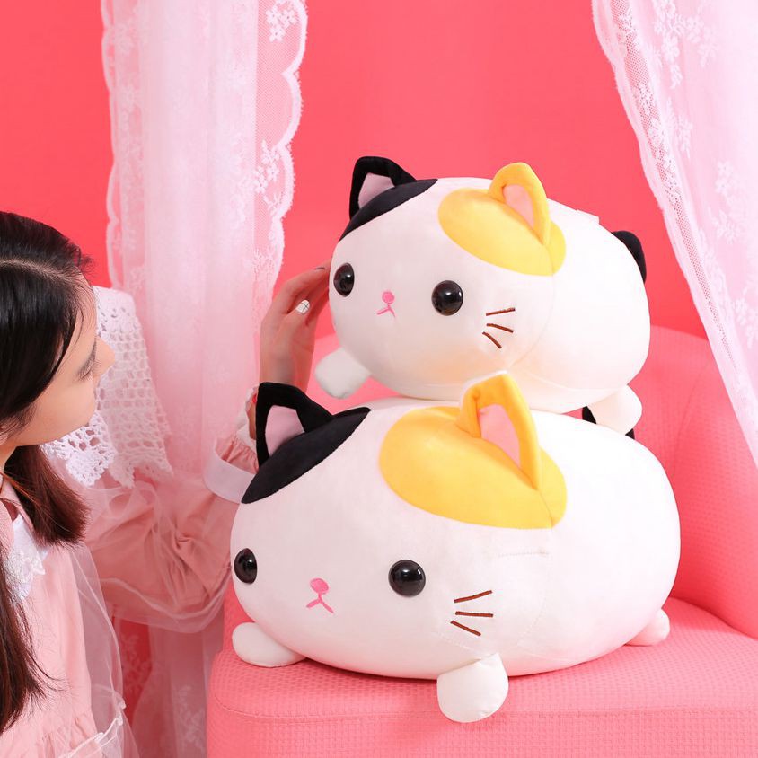 Silk Flower Cat Plush Toy Cute Girl Soft Body Pillow Sleepin