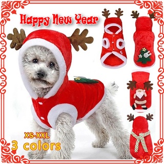 XS-2XL Dog pet clothes Happy New Year Dog Clothes Small Dogs Santa Costume for Pug Chihuahua Yorkshire Pet Cat Clothing Jacket Coat Pets Costume Christmas dog Clothes