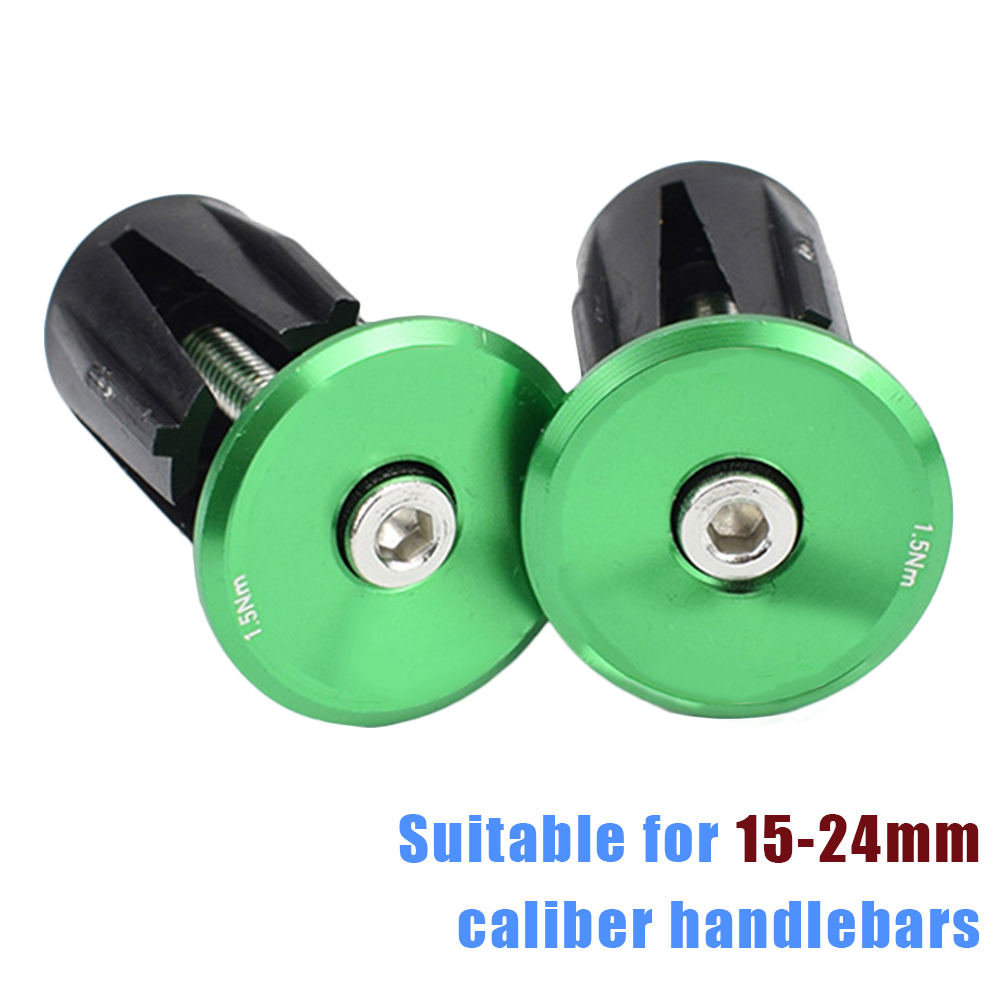 One Pair Aluminum Bicycle Handlebar Grips Handle Bar Cap End Plugs Black/Red/Gold/Blue/Green Approx 4.3cm/1.69 Black 