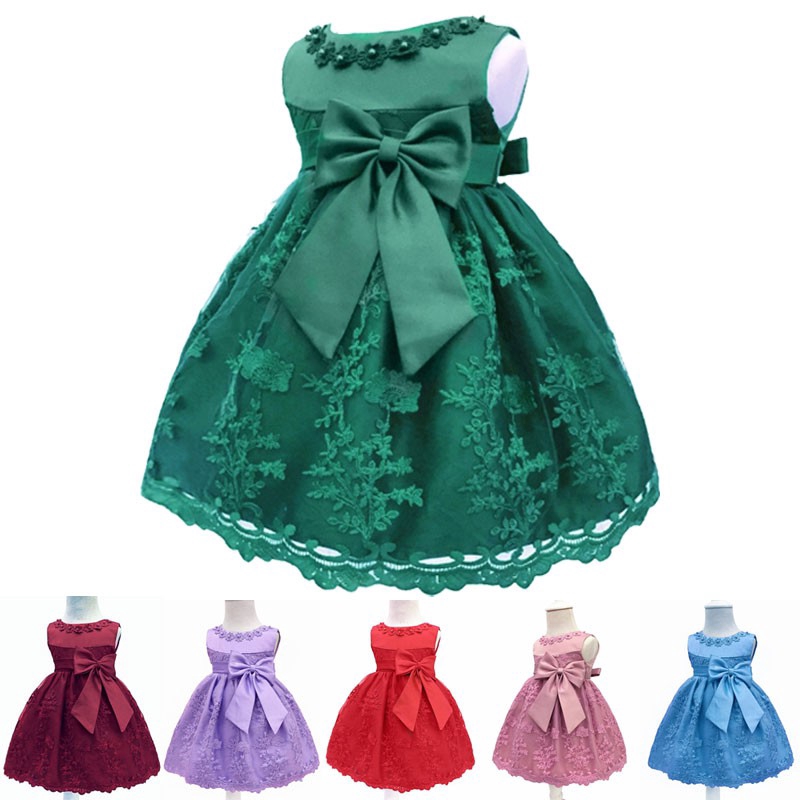 dark green baby girl dress