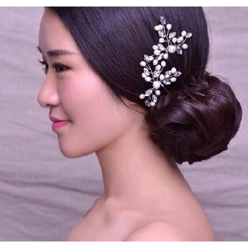 Wedding Bridal Faux Pearl Rhinestone Hair Pins Clip Bride