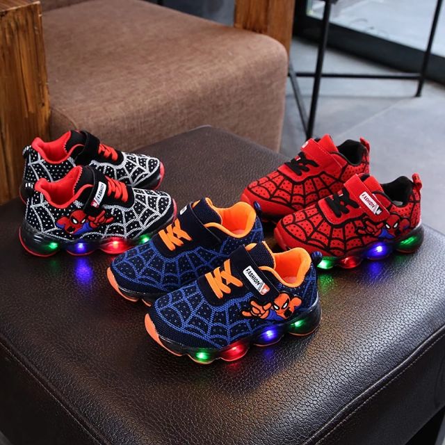Kids shoes spiderman LED Lights | Shopee Philippines