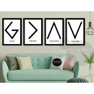 4pcs set - God is Greater than Highs and Lows BLACK GOLD- WALL FRAMES HOME  DECOR | Shopee Philippines