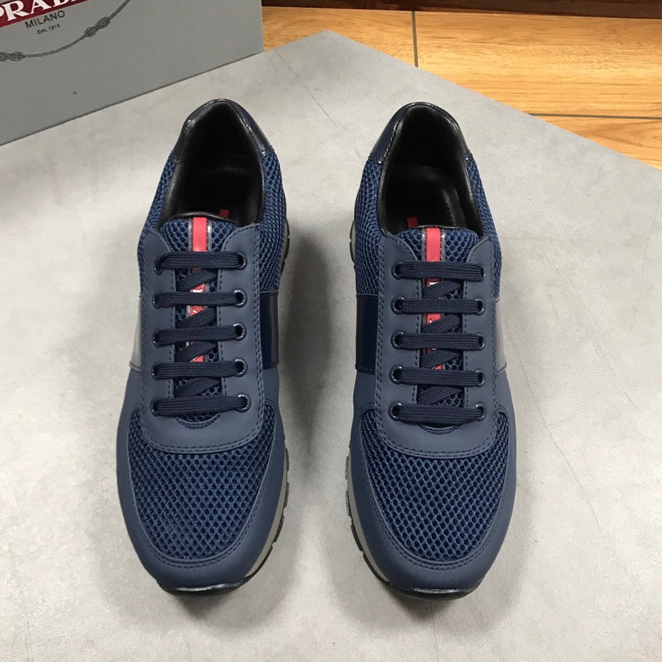 100% Original Prada Navy Blue Men Sport Shoes | Shopee Philippines