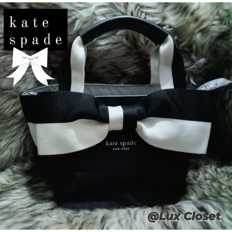 Original Kate Spade Barrow Street Bon Shopper Small Black and Ivory Tote Bag,  Used | Shopee Philippines