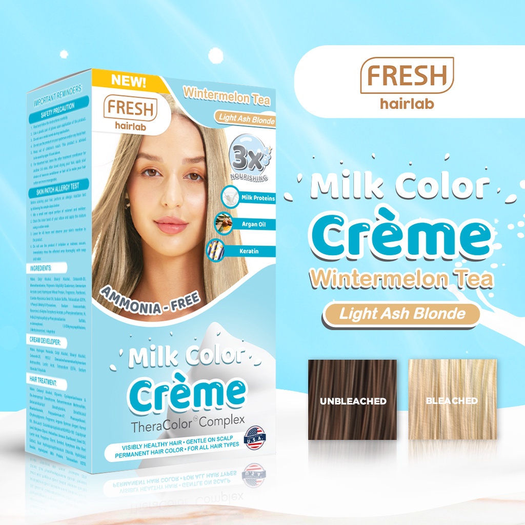 FRESH Hairlab Milk Color Creme Wintermelon Tea Light Ash Blonde 100ML