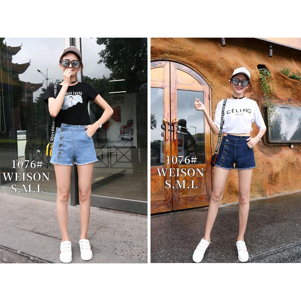Fashion Design Women High Waist Denim Shorts Korean Fashion Shopee Philippines