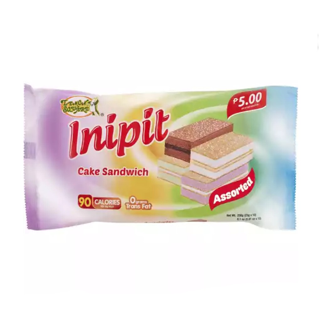 Lemon Square Inipit Cake Sandwich Assorted 23g X 10 Pcs Shopee