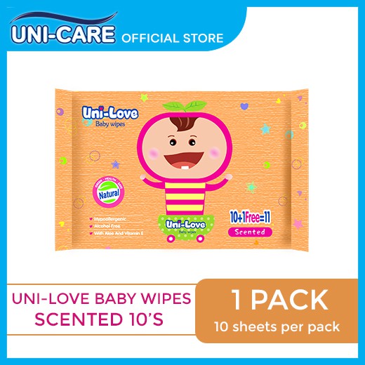 UniLove Powder Scent Baby Wipes 11's Pack of 1 | Shopee Philippines