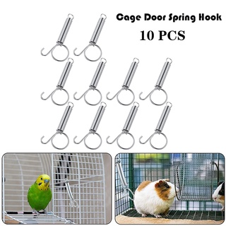 10PCS Rabbit Cage Door Spring Hook Multifunctional Spring Lock Birds Parrot Hamsters Cage Fixed Hook