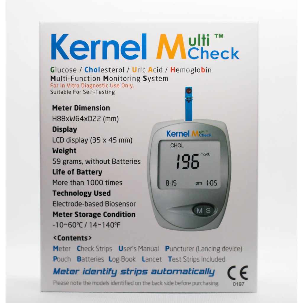 Kernel Multi Check Meter M3in1 device URIC ACID, GLUCOSE, and