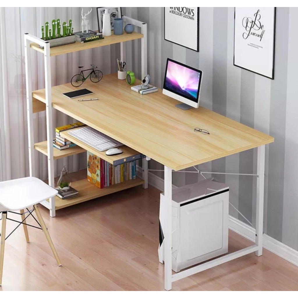 Computer Desk Bookshelf Combination Table Desktop Desk Home Office ...