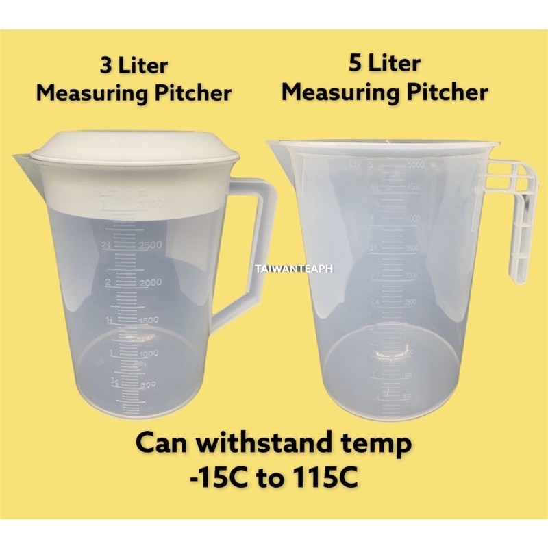 3 Liter Pitcher with Cover 5 Liter Measuring Pitcher for Milktea Baking